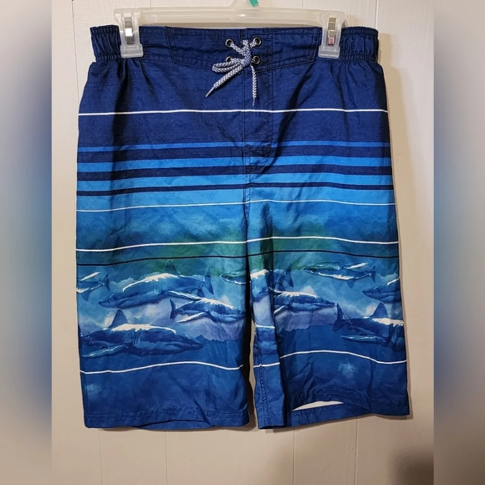 Blue Shark Swim Trunks XL‎ 18 - 20 ZeroXposure Beach Swim A119